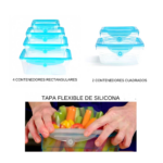 Set x6 contenedore comida tapa Silicona - 154523