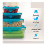 Set x6 contenedore comida tapa Silicona - 154523
