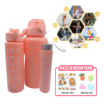 Trio Botella Motivacional Sticker Pines - 120926